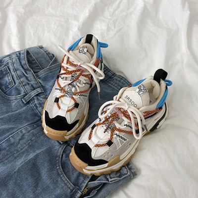 Σύγχρονα πάνινα παπούτσια φθινοπώρου-χειμερινά  με τραχιά σόλα