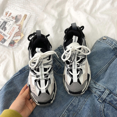 Σύγχρονα πάνινα παπούτσια φθινοπώρου-χειμερινά  με τραχιά σόλα