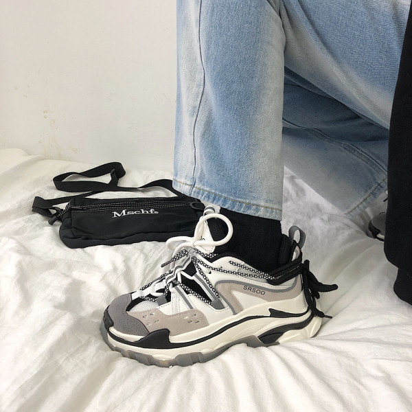 Σύγχρονα πάνινα παπούτσια φθινοπώρου-χειμερινά  με τραχιά σόλα