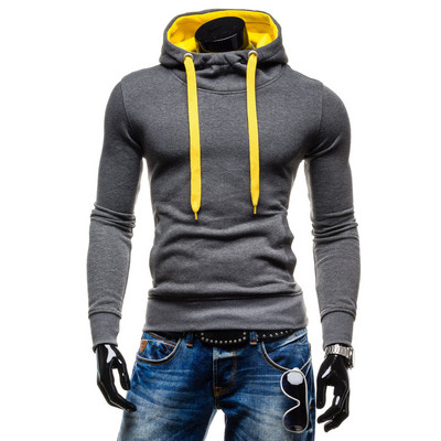 Ανδρικό casual φούτερ με κορδόνια - κλασικό μοντέλο