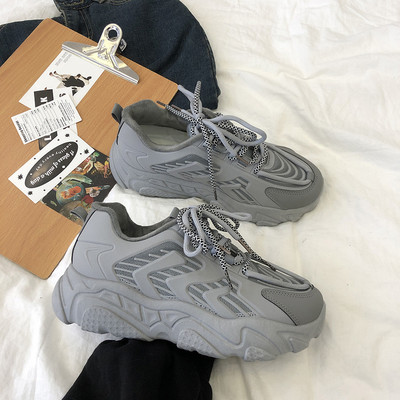 Πάνινα παπούτσια φθινοπώρου-χειμερινά  με τραχιά σόλα και  κορδόνια