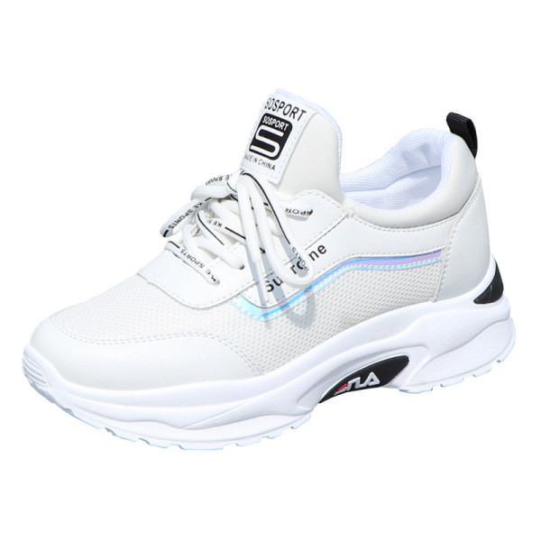 Νέο μοντέλο  γυναικεία αθλητικά παπύτσια με κορδόνια σε λευκό χρώμα