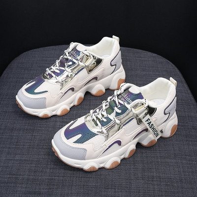 Naiste vabaaja tossud paelte ja krobelise tallaga - valge, must ja roosa