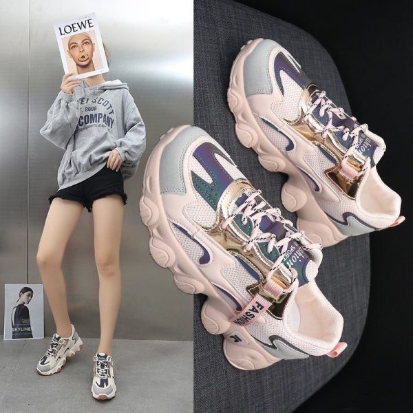 Naiste vabaaja tossud paelte ja krobelise tallaga - valge, must ja roosa