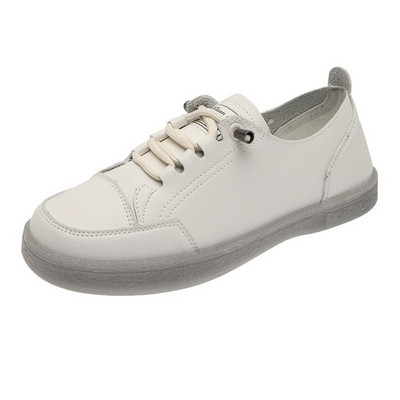 Γυναικεία έκο δερμάτινα αθλητικά παπούτσια με επίπεδη σόλα