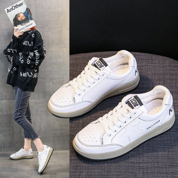 Tenisi casual dama cu talpa plata - imitatie de piele