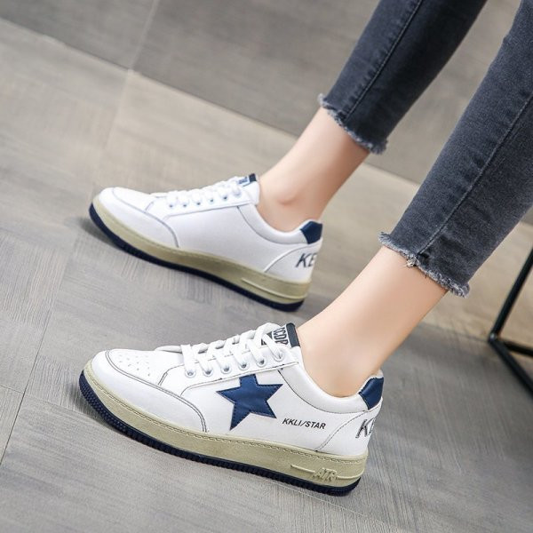 Tenisi casual dama cu talpa plata - imitatie de piele