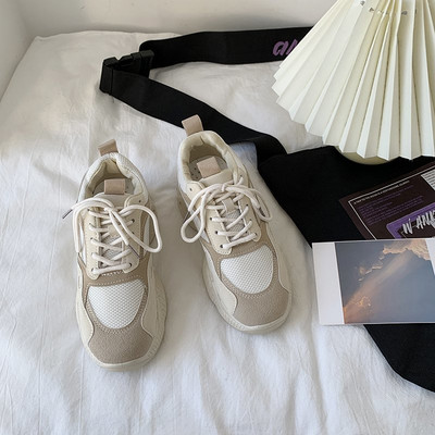 Casual γυναικεία αθλητικά παπούτσια από οικολογικό δέρμα με πλατφόρμα 5 cm