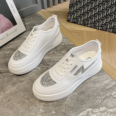 Έκο δερμάτινα γυναικεία αθλητικά παπούτσια μ με γυαλιστερό εφέ