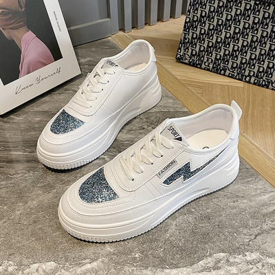 Έκο δερμάτινα γυναικεία αθλητικά παπούτσια μ με γυαλιστερό εφέ