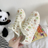 Πολύχρωμα γυναικεία αθλητικά παπούτσια από οικολογικό δέρμα και επίπεδη σόλα