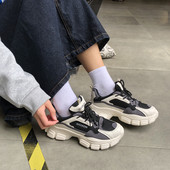 Φθινοπωρινά έκο δερμάτινα αθλητικά παπούτσια με τραχιά σόλα