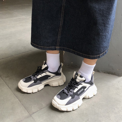 Φθινοπωρινά έκο δερμάτινα αθλητικά παπούτσια με τραχιά σόλα