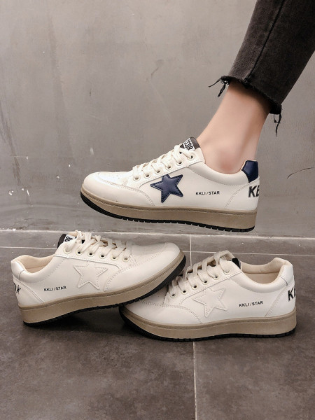 Γυναικεία casual αθλητικά παπούτσια με κορδόνια και επίπεδη σόλα