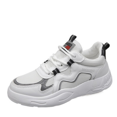 Φωτεινά γυναικεία αθλητικά παπούτσια με επίπεδη σόλα