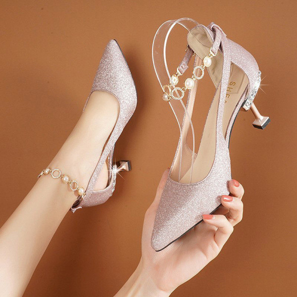 Κομψά γυναικεία παπούτσια με ψηλό τακούνι 8 cm μοντέλο