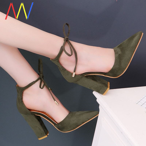 Σανδάλια με μυτερά μοντέλα από οικολογικό σουέτ - μεγάλα νούμερα