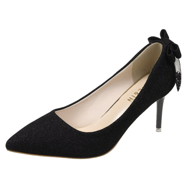 Νέο μοντέλο γυναικεία παπούτσια μυτερό μοντέλο - ψηλό τακούνι με κορδέλα