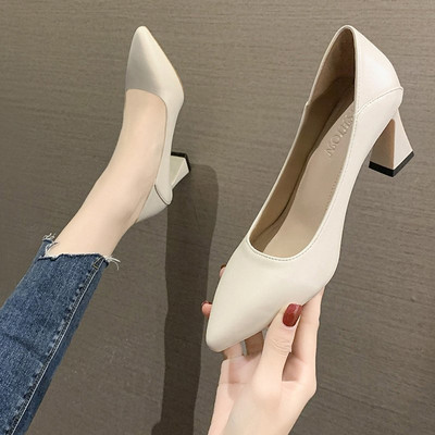 Naiste teravatipulised kõrge 6 cm kontsaga kingad - kunstnahast