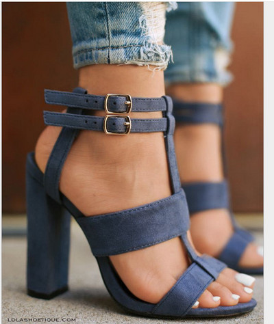 Μοντέρνα σανδάλια με λουράκια eco suede