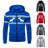 Ανδρικό casual φούτερ με πόρπες και κουκούλα