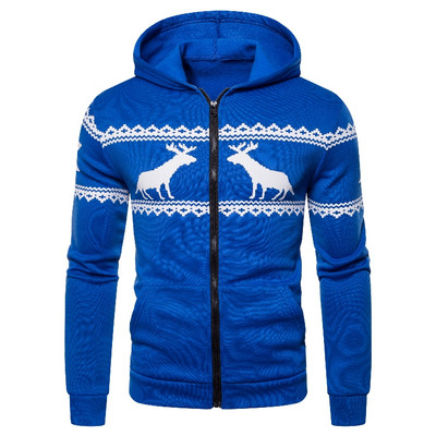 Ανδρικό casual φούτερ με πόρπες και κουκούλα