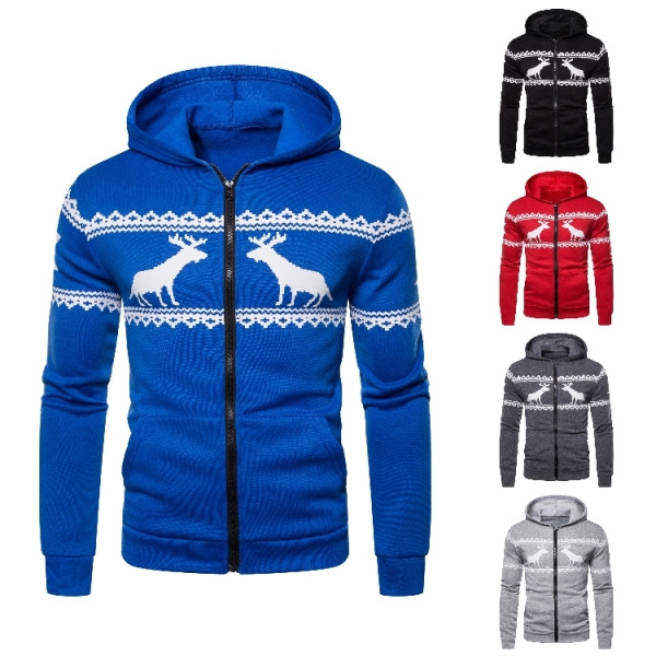 Ανδρικό casual φούτερ με πόρπες και κουκούλα