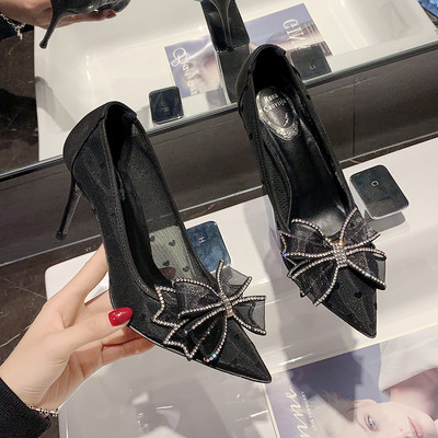 Moodsad naiste võrkkingad paela ja 9 cm kontsaga