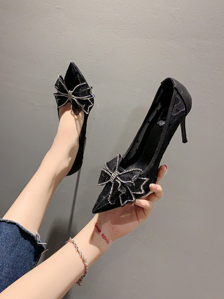 Moodsad naiste võrkkingad paela ja 9 cm kontsaga