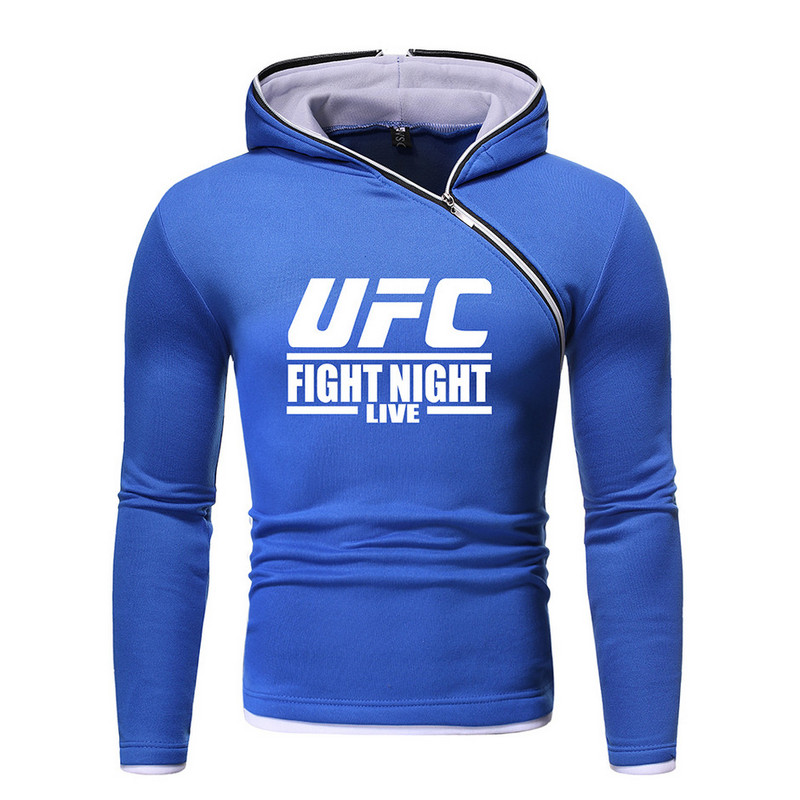 Μοντέρνα ανδρική μπλούζα με φερμουάρ και επιγραφή