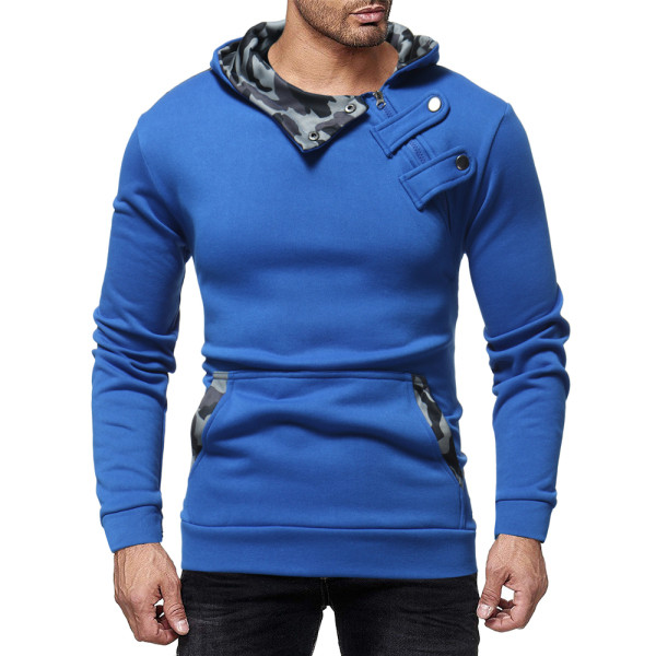 Ανδρικό καθημερινό φούτερ με κουμπιά και κουκούλα