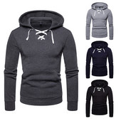 Ανδρικό φούτερ απλό μοντέλο με κορδόνια