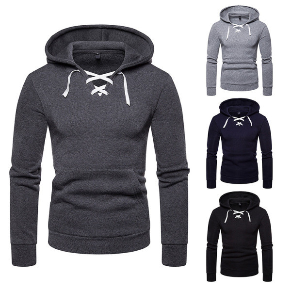 Ανδρικό φούτερ απλό μοντέλο με κορδόνια