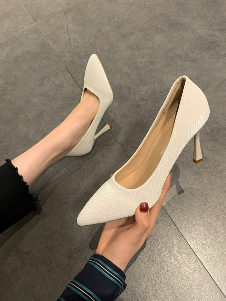 Μοντέρνο μοντέλο γυναικεία έκο δερμάτινα υποδημάτ με τακούνι 9 cm