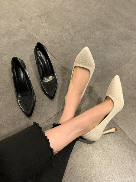 Μοντέρνο μοντέλο γυναικεία έκο δερμάτινα υποδημάτ με τακούνι 9 cm