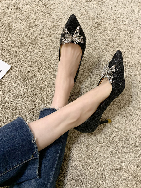 Naiste läikivad kingad 7 cm kontsaga