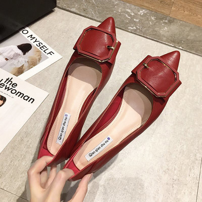 Γυναικεία casual παπούτσια με τετράγωνο τακούνι  και αγκράφα