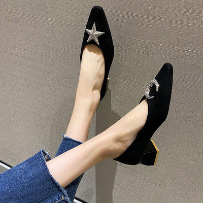 Casual γυναικεία μυτερά παπούτσια με τακούνι 3,5 cm