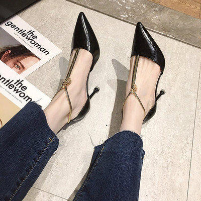 Μοντέρνα παπούτσια με φερμουάρ - ψηλοτάκουνα