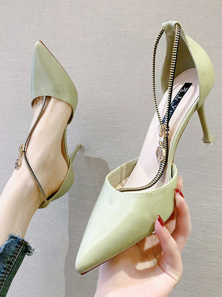 Μοντέρνα παπούτσια με φερμουάρ - ψηλοτάκουνα