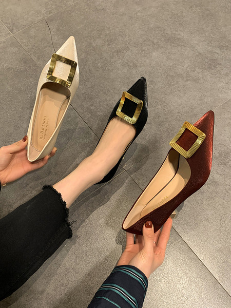 Metallist pandlast ja 7 cm kontsaga stiilsed naiste kingad