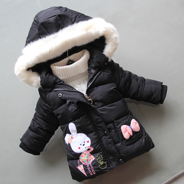 Детско яки за момичета с 3D елемент и пух 