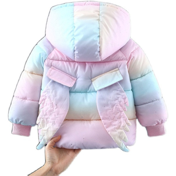 Детско яке подходящо за момичета с преливащи цветове и 3D елемент