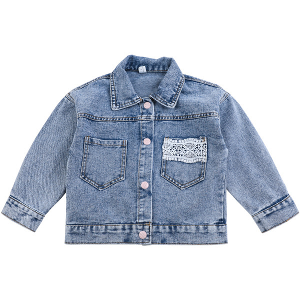 Детско дънково яке с дантела и копчета