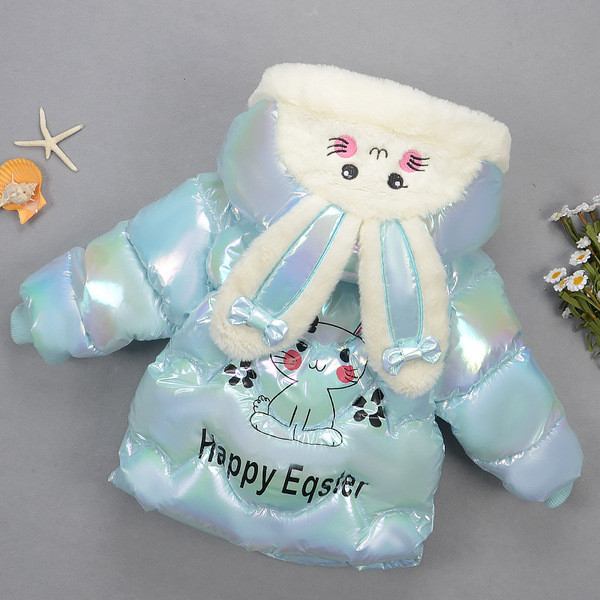 Детско яке за момичета с 3D елемент и апликация