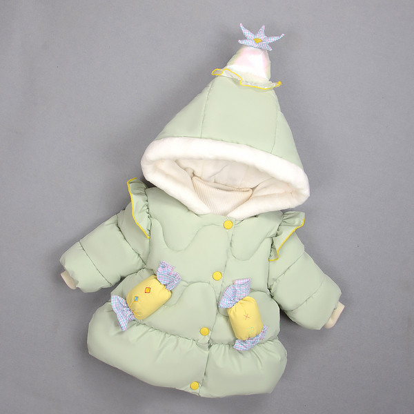 Детско яке за момичета с 3D елемент и копчета