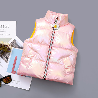 Модерен елек с висока яка за момичета в няколко цвята