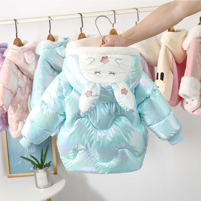 Детско зимно яке с 3D елементи за момичета