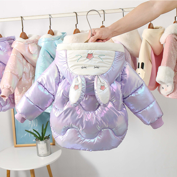 Детско зимно яке с 3D елементи за момичета