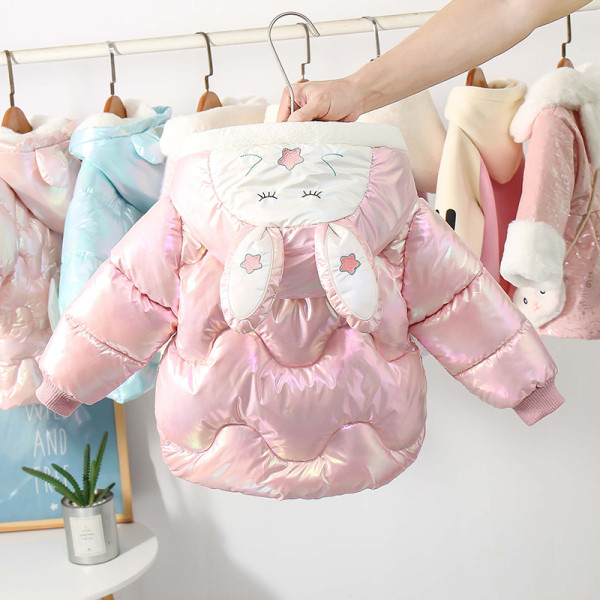 Детско зимно яке с 3D елементи за момичета